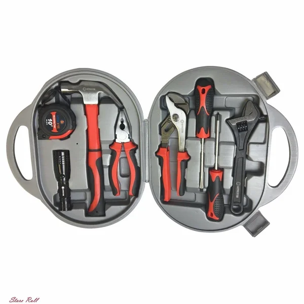 Active Kyds 9 Piece Kids Tool Set with Real Tools Fiberglass Hammer Tape Measure