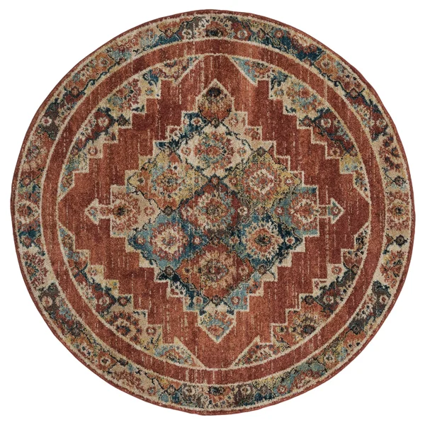 Westfield Home Calloway Genie Area Rug, Size: 7&10 inch Round, Red