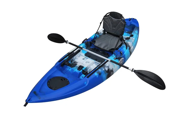 BKC FK285 9.1& Sit on Top Single Fishing Kayak W/Upright Back Support Aluminum Frame Seat, Paddle Included Solo Sit-On-Top Angle