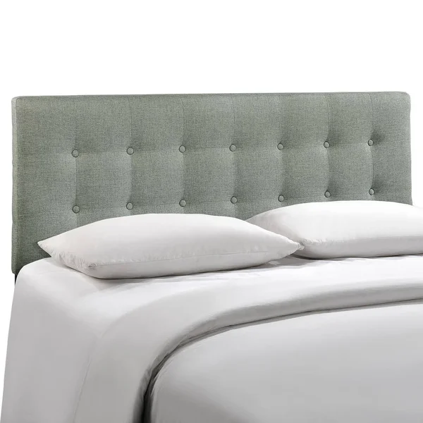 Modern Contemporary Full Size Fabric Headboard - Grey Fabric, Gray