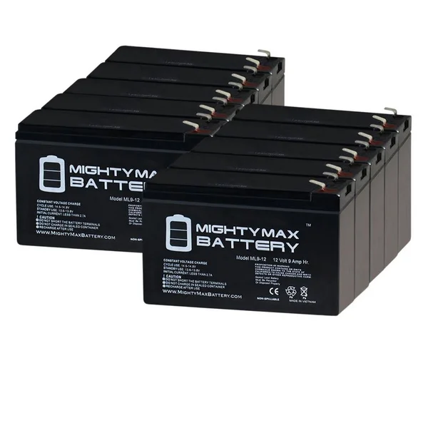 Mighty Max Battery 12-Volt 9 Ah SLA (SEALED Lead Acid) AGM Type Replacement Battery (10-Pack)