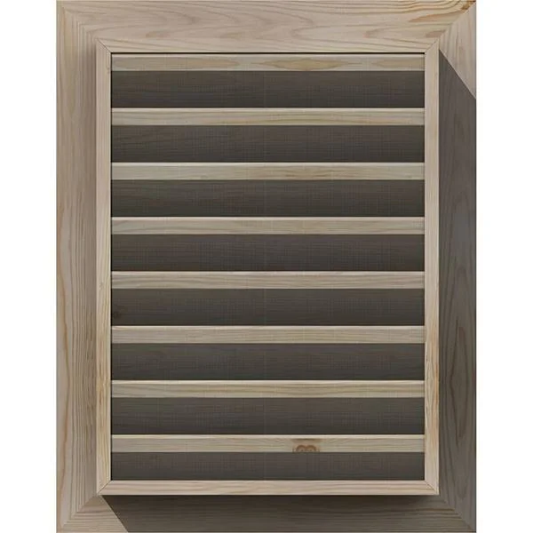 Ekena Millwork GVWVE26X2801SFUPI 26x22W x 28x22H Vertical Gable Vent (31x22W x 33x22H Frame Size): Unfinished - Functional, Smoot