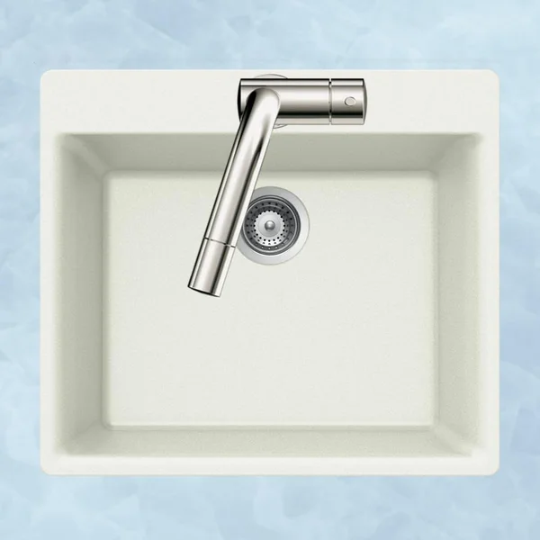 Houzer G-100 Quartztone Granite Single Bowl Topmount Kitchen Sink Cloud