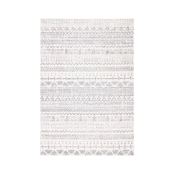 Safavieh Tulum Emmett Distressed Geometric Area Rug - 4&5 inch x 6&5 inch, Ivory/Grey