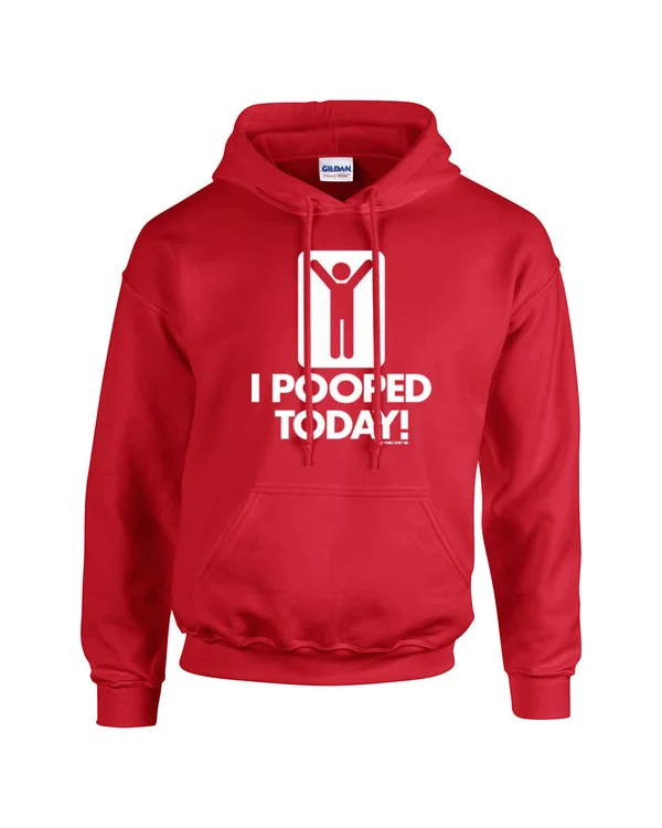 Trenz Shirt Company I Pooped Today! Funny Bathroom Humor Sarcastic Humor Novelty Hooded Sweatshirt Hoodie-Red-xxxl - Men's