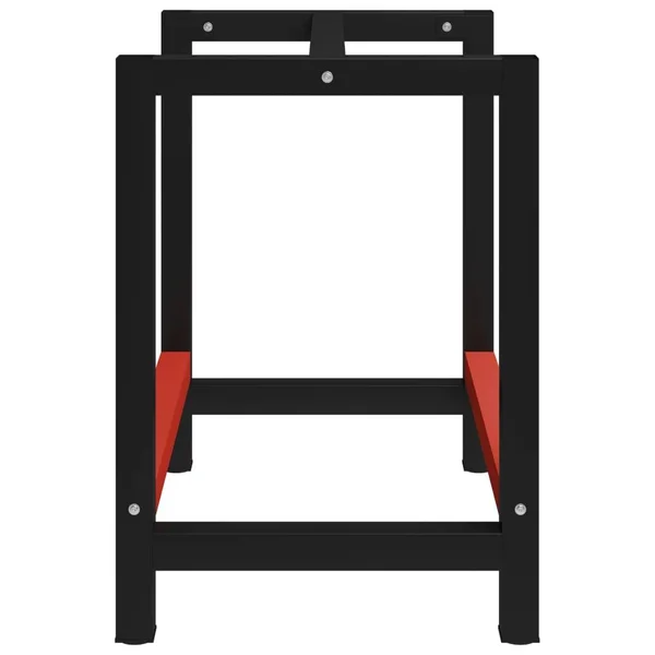 vidaXL Work Bench Frame Metal 68.9x22x22.4x22x31.1x22 Black and Red