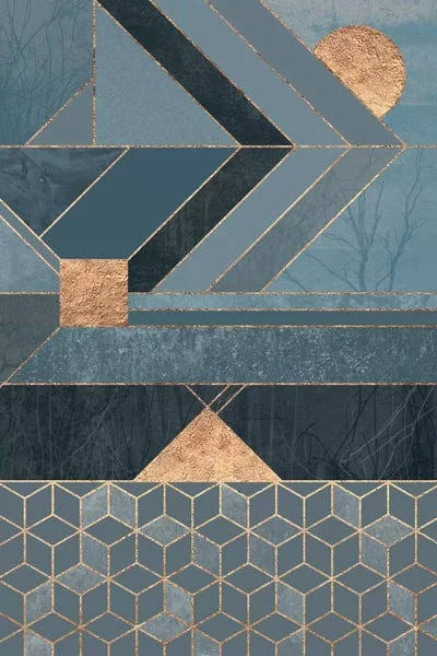 Elisabeth Fredriksson Canvas Art Prints - Nordic Blue ( Decorative Elements > Patterns > Geometric Patterns art)
