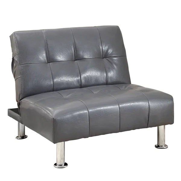 Furniture of America Oray Modern Tufted Convertible Chair with Storage Pockets - Black