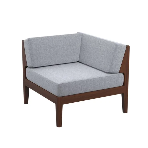 Linon Briardale Outdoor Chair - Corner, Walnut/Gray