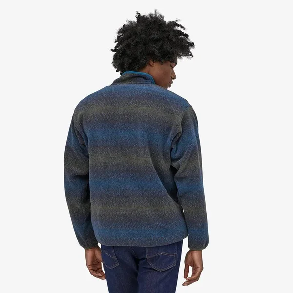 Patagonia Men's Synchilla Snap-T Pullover - Gem Stripe: New Navy, Xs