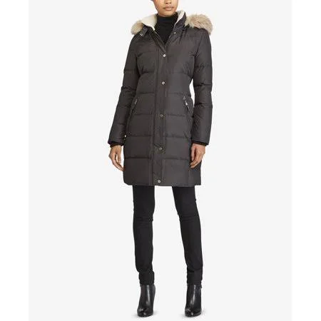 Major Department Store Lauren Ralph Lauren FauxFur Down Coat Dark Brown - Women's, Size: One size