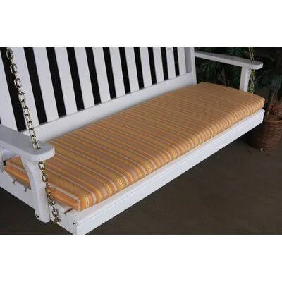 Red Barrel Studio Indoor/Outdoor Bench Cushion Fabric: Orange Stripe - Size: 2x22 H x 68x22 W x 17x22 D