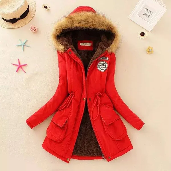 2018 Women Winter Thicken Warm Coat Female Autumn Hooded Cotton Fur Plus Size Basic Jacket Outerwear Slim Long Ladies Chaqueta L