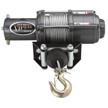 Viper Max 4000lb ATV/UTV Winch Kit with 50 Feet Steel Cable, Silver
