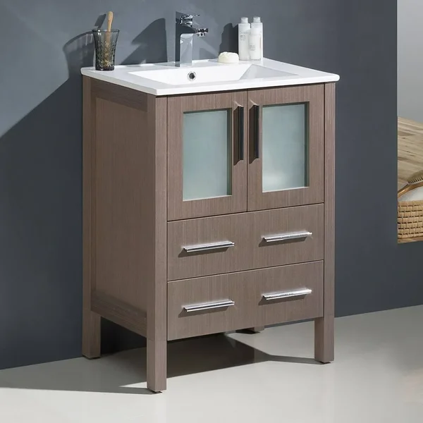 Fresca Torino Single Bathroom Vanity Set, Gray Oak, 24x22
