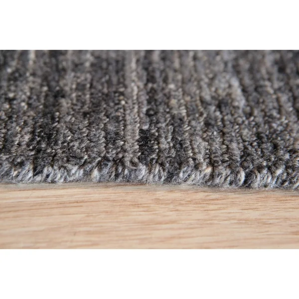 EORC Handmade Wool Dark Grey Contemporary Transitional Rome Rug, 5' x 7'