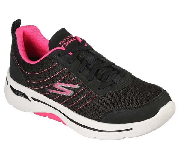Skechers Performance Go Walk Arch Fit-True Vision-124484 - Womens 10.5 Black Walking Medium