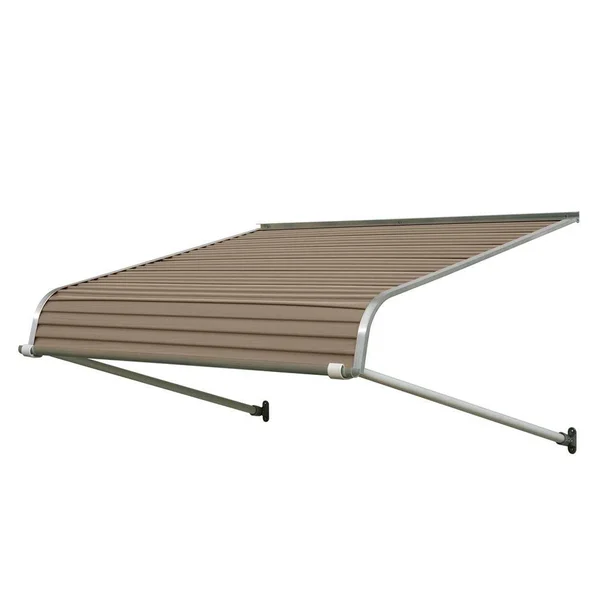 NuImage Awnings 1100 72-in Wide x 42-in Projection Sandalwood Solid Fixed Door Awning in Off-White - K110707207