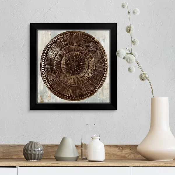 Zulu Gold I - Black Framed Wall Art, 16x16, Great Big Canvas
