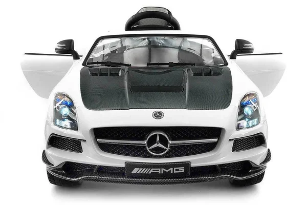 2018 Mercedes SLS AMG 12V Battery Powered Motorized Ride on Toy Car with Built in LCD TV - LED Lights, Leather Seat