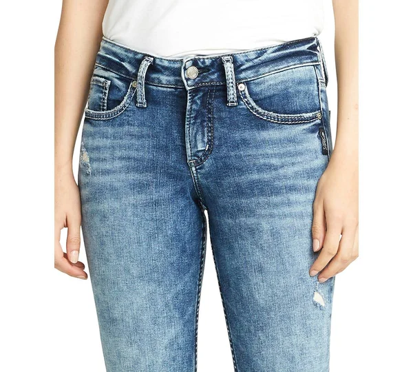 Silver Jeans Co. Women's Suki Mid Rise Slim Bootcut Jeans