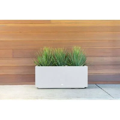 Veradek Metallic Series Long Galvanized Steel Planter Box - Size: 16” H x 38” W x 15” D, Color: White
