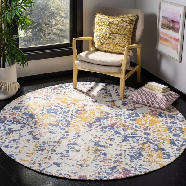 Safavieh Expression Ivory/Navy 6 ft. x 9 ft. Abstract Area Rug