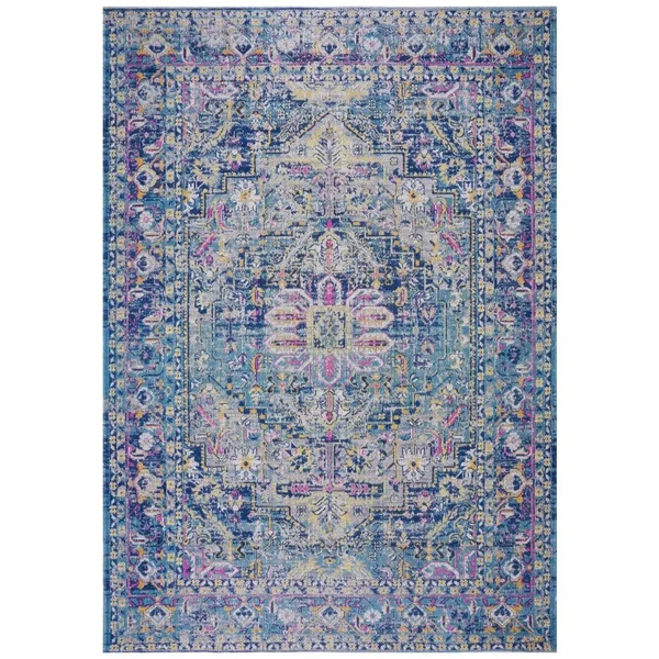 Ladole Rugs Timeless Collection Rowen Beautiful Blue Traditional Indoor Outdoor Area Rug Carpet, 7x10 (6'5 inch x 9'5 inch, 200