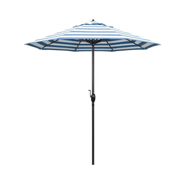 California Umbrella 7.5& Casa Series Patio Umbrella with Bronze Aluminum Pole Aluminum RibsAuto Tilt Crank Lift with Sunbrella 2