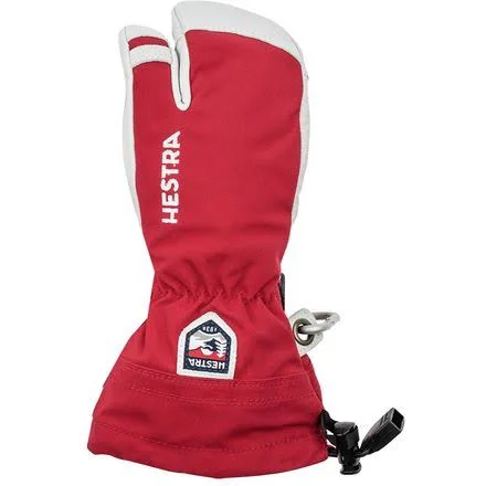 Hestra Army Leather Heli Ski Jr 3-Finger - Red