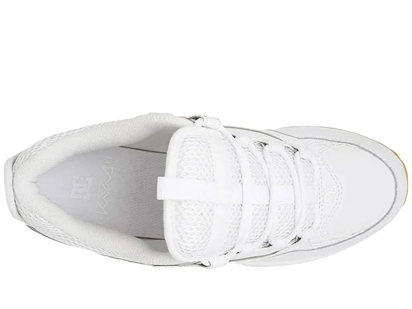 DC Kalis Lite Mens White Leather Lace Up Athletic Skate Shoes