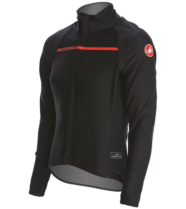 CASTELLI Perfetto Convertibile Light Jacket/ Short Sleeve Jersey, black Light Jacket, for men, size L, Cycle jacket, Cycle cloth