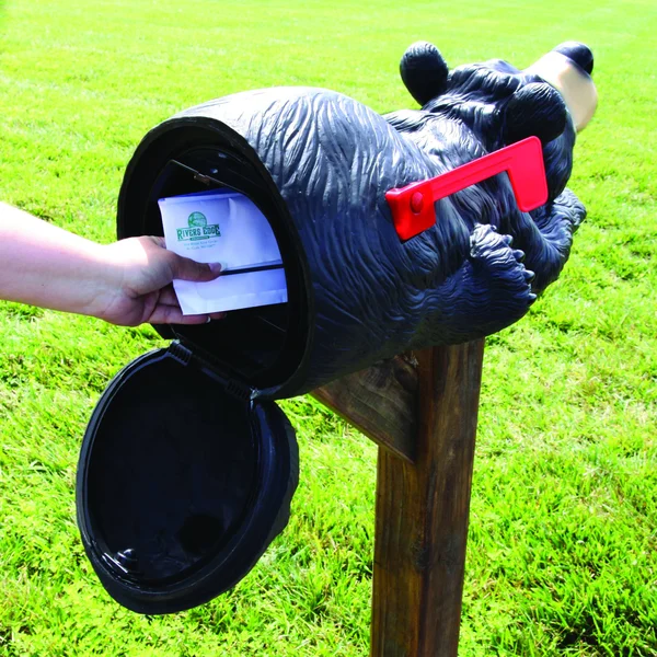 Rivers Edge Black Bear Mailbox-25in x 13.8in x 10.7in