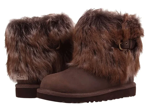 Ugg Kids Ellee Leather Boots Chocolate, Kids Unisex, Size: 2, Brown