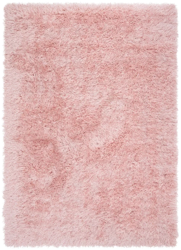 Well Woven Kuki Chie Glam Solid Textured Ultra-Soft Plush Pink 5&3 inch x 7&3 inch Two-Tone Shag Area Rug