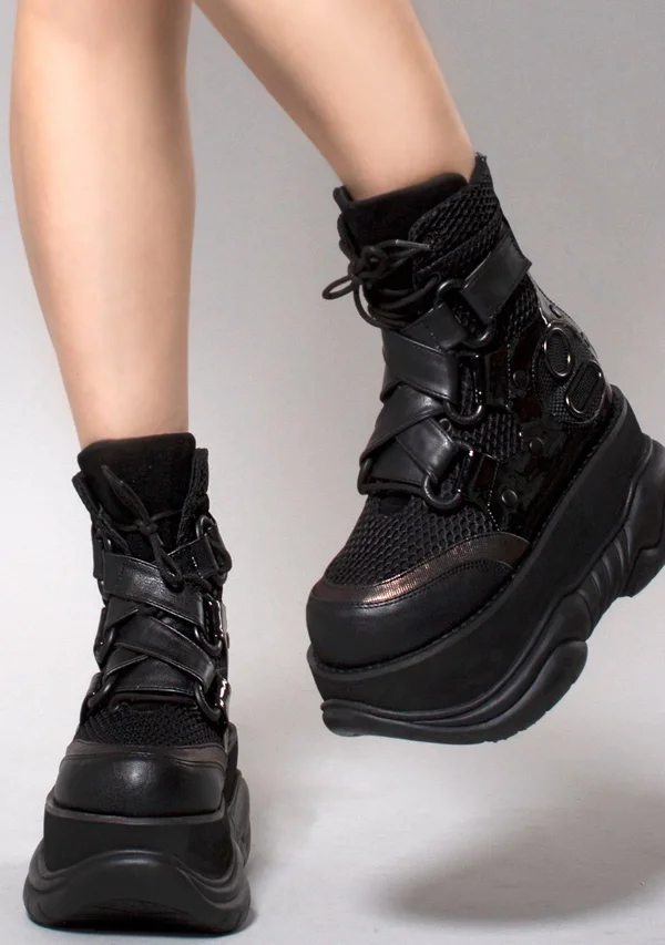 Demonia - Unisex NEPTUNE-126 Boots Black Vegan - Size-10