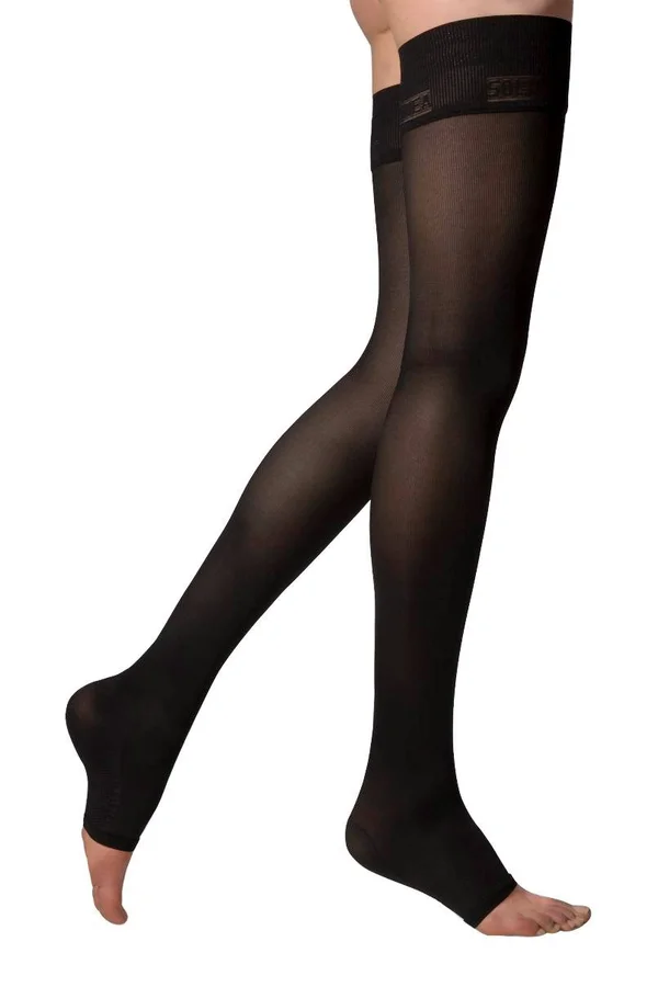 Marilyn CCL2 Open Toe Open Toe Compression Thigh Highs - M, Morel