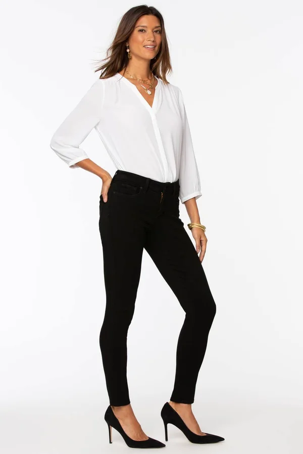Nydj Women's AMI Skinny Jeans in Black, Regular, Size: 00, Denim