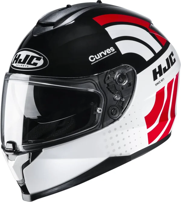 HJC C70 Curves Helmet - black-white-red, Size 2XL