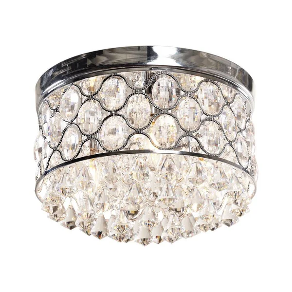 Chaucer 14 in. 3-Lights Chrome Flush Mount Chandelier Ceiling Light