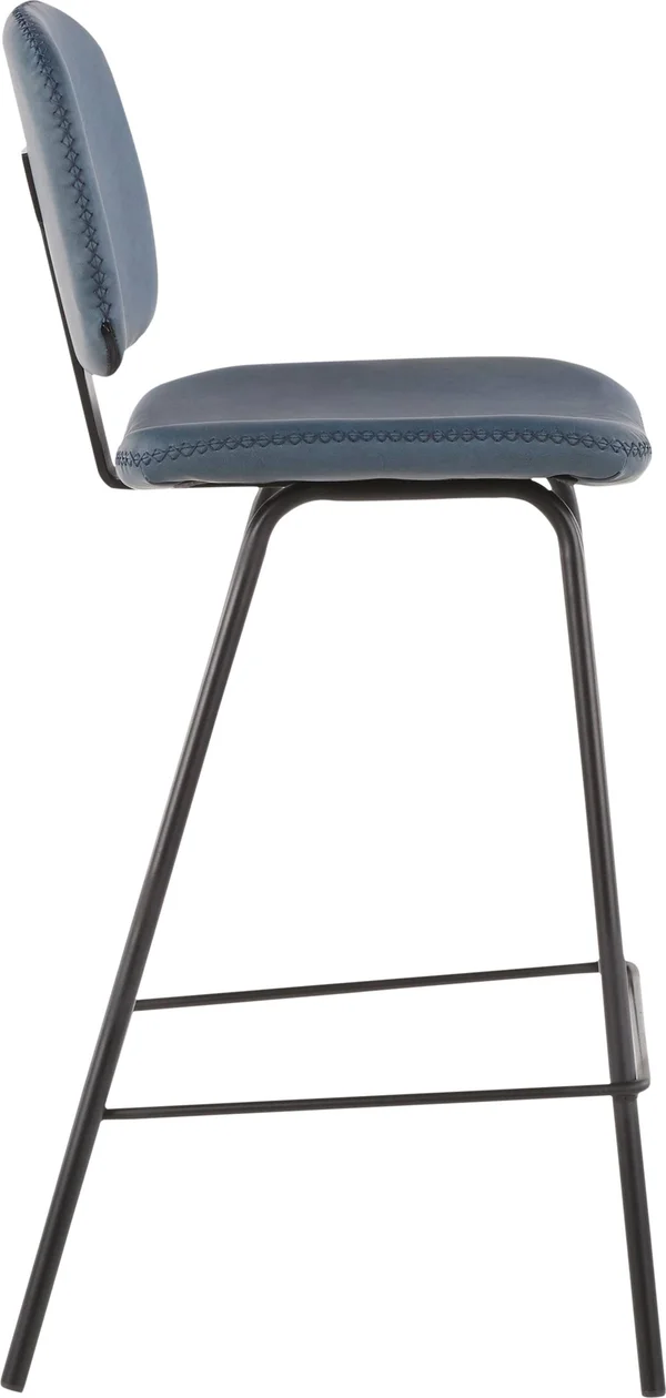 LumiSource Industrial Nunzio Counter Stool - Set of 2 - Blue