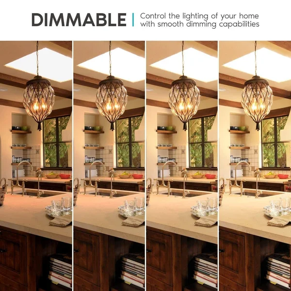 Luxrite E12 Vintage Candelabra Dimmable LED Light Bulbs 4W (40w Equivalent) 2700K Warm White, 400 Lumens, 12 Pack