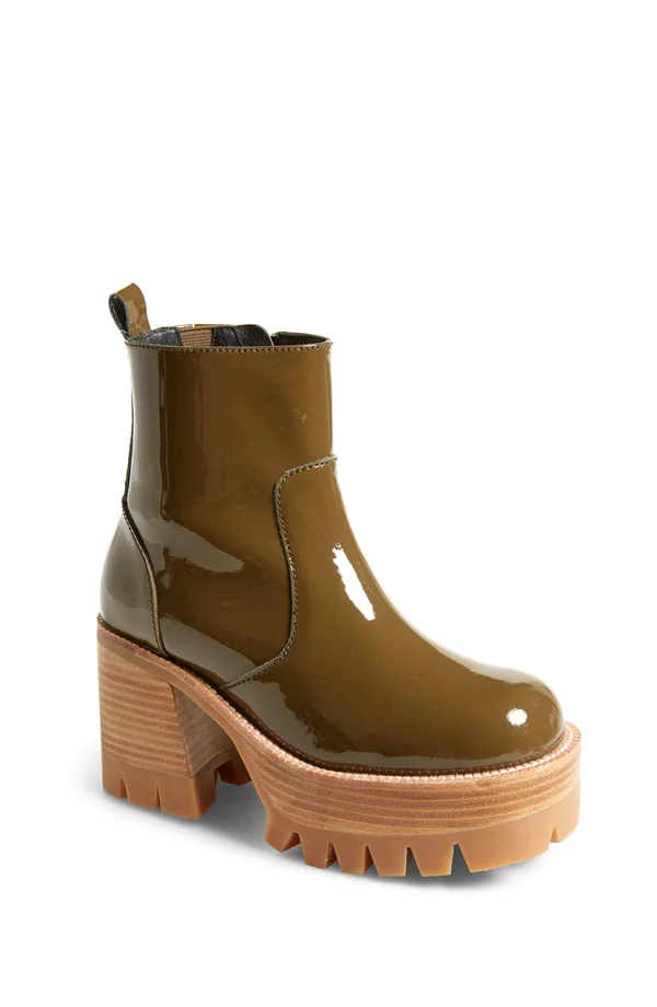 Jeffrey Campbell Quavo Platform Bootie, Size 10 in Black Box Leather at Nordstrom