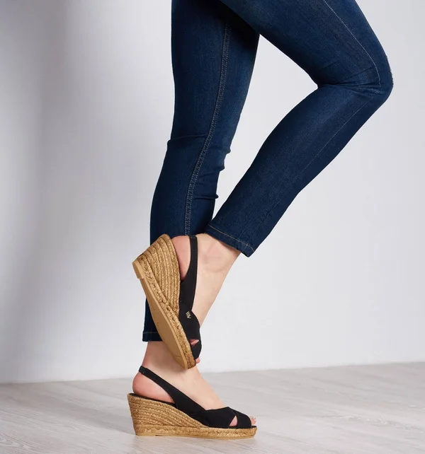 Calella Women's Slingback Wedge Espadrille - Viscata 7 US (38EU), Black