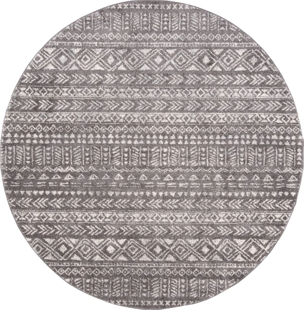 Safavieh Tulum Rug Collection TUL263F - Dark Grey, Ivory - 6&-7x22 x 6&-7x22 Round