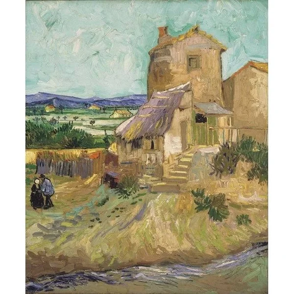 Easy Art Prints Vincent Van Gogh's 'The Old Mill' Premium Canvas Art - 12 x 10 - Classic Black Frame