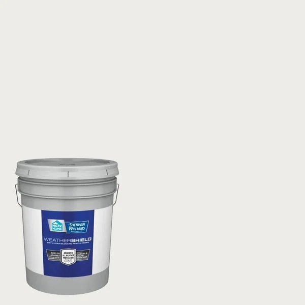 HGTV Home by Sherwin-Williams WeatherShield Flat Pure White Hgsw4006 Exterior Paint (5-Gallon), HGSW4006-636315