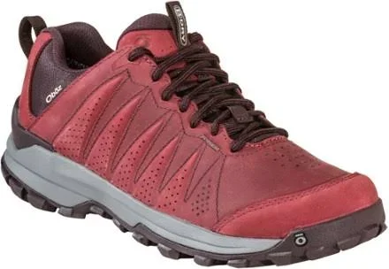 Oboz Women's Sypes Low Leather Waterproof Hiking Shoes Red 9.5