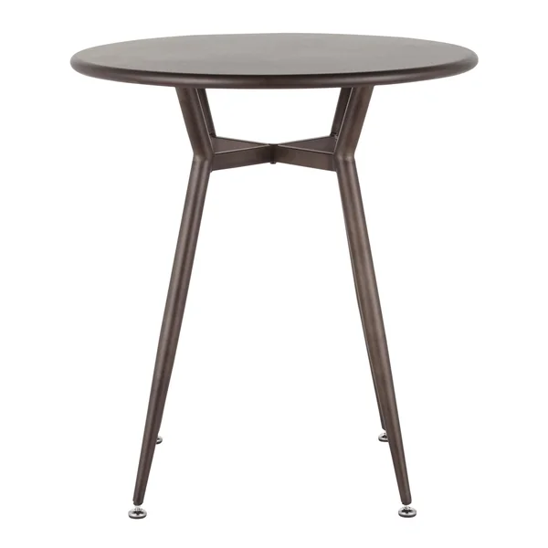 Carbon Loft Barton Industrial Round Dinette Table - Brushed Silver