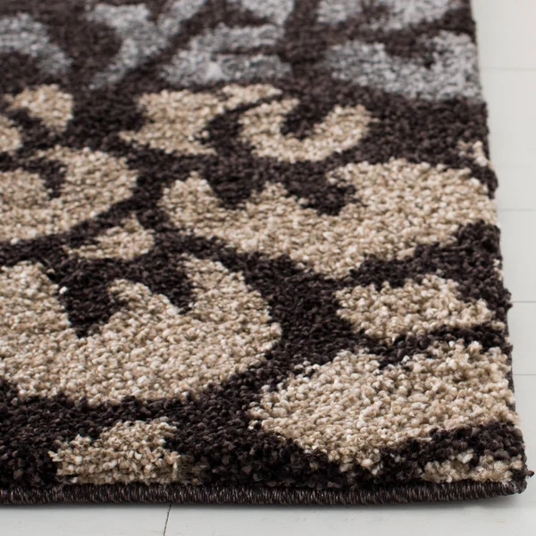 Safavieh Florida Shag Smoke/Dark Brown 2 ft. 3 in. x 8 ft. Runner Rug